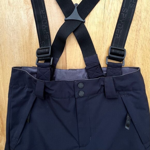 SPYDER PROPULSION Women’s Black Suspender Snow Ski Softshell Pants sz 12 NWOT - Picture 2 of 16